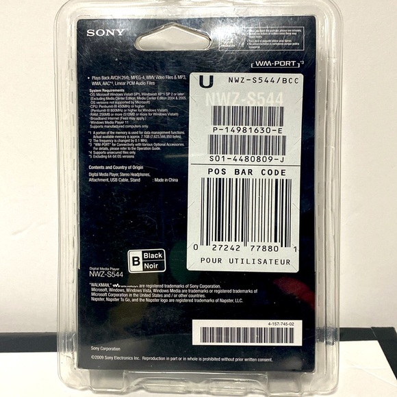 Sony Walkman 8GB Portable Digital Media Player FM Tuner - Black (NWZ-S544) RARE - Picture 2 of 9